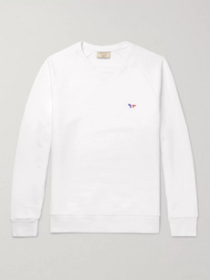 Maison Kitsuné Loopback Cotton-jersey Sweatshirt In White