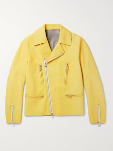 Berluti Kadn Slim-fit Leather Jacket In Yellow | ModeSens