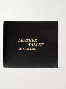 Balenciaga Printed Textured-leather Billfold Wallet - Black - One Siz