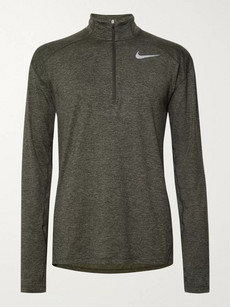Nike Element Space-dyed Dri-fit Half-zip Top In Army Green