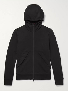 Moncler Slim-fit Cotton-jersey Zip-up Hoodie In Black