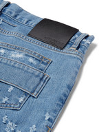 Givenchy Slim-Fit Distressed Stretch-Denim Jeans