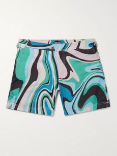 Tom Ford Slim-fit Mid-length Printed Swim Shorts In Multi