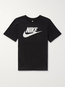 Nike Printed Cotton-jersey T-shirt In Black