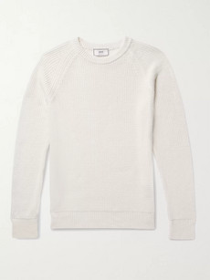 Ami Alexandre Mattiussi Ribbed Cotton Sweater In White