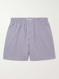 Zimmerli Embroidered Cotton Boxer Shorts In Blue