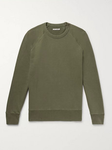 Our Legacy Loopback Cotton-blend Jersey Sweatshirt In Army Green