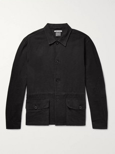 Our Legacy Linen And Cotton-blend Shirt Jacket In Black