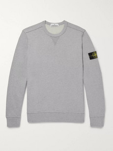 Stone Island Loopback Cotton-jersey Sweatshirt In Light Gray