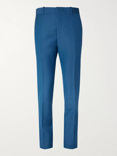 Alexander Mcqueen Cobalt Slim-fit Wool And Mohair-blend Suit Trousers In Blue