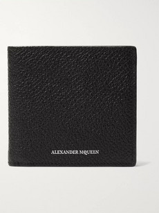 Alexander Mcqueen Embossed Pebble-grain Leather Billfold Wallet In Black