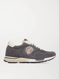 Visvim Roland Suede And Mesh Sneakers In Gray
