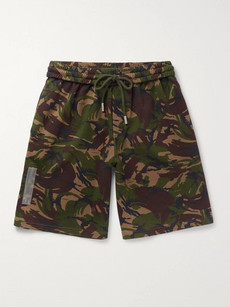 OFF-WHITE WIDE-LEG CAMOUFLAGE-PRINT COTTON SHORTS
