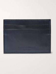 George Cleverley Horween Shell Cordovan Leather Cardholder In Blue