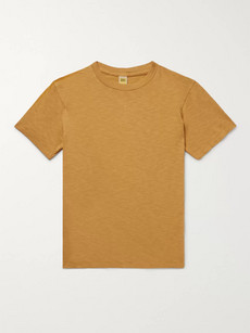 Velva Sheen Slub Cotton-jersey T-shirt In Yellow