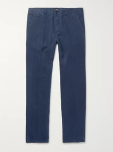Hugo Boss Linen Trousers - Navy | ModeSens