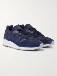 NEW BALANCE 997 NUBUCK, SUEDE AND MESH SNEAKERS