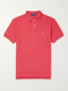 Polo Ralph Lauren Slim-fit Cotton-piqué Polo Shirt In Pink