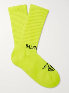 Balenciaga Stretch-rib Socks In Yellow 