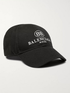 Balenciaga Embroidered Cotton-twill Baseball Cap In Black | ModeSens