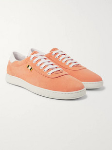 Aprix Leather-trimmed Suede Sneakers In Orange