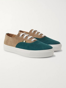 APRIX TWO-TONE CORDUROY SNEAKERS - FOREST GREEN