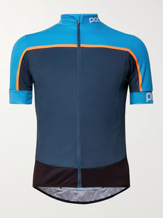 Poc Essential Road Colour-block Esh Cycling Jersey - Blue