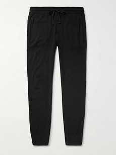 James Perse Slim-fit Tapered Baby Cashmere Sweatpants In Black