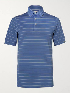 Kjus Soren Striped Stretch-jersey Golf Polo Shirt - Blue