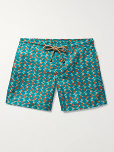 Thorsun Titan Slim-fit Mid-length Printed Swim Shorts - Green