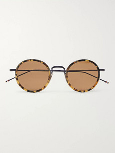 Thom Browne Round-frame Tortoiseshell Acetate And Metal Sunglasses In Brown