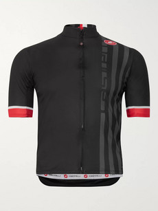 Castelli Podio Doppio Striped Prosecco Gt Mesh Cycling Jersey In Black