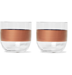 Tom Dixon Tank Set Of Two Painted Whisky Glasses In Clear