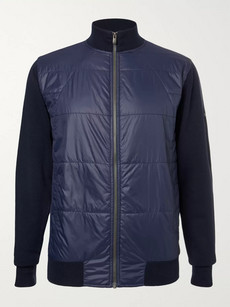 Dunhill Links Newmill Quilted Shell And Wool Zip-up Golf Jacket In Navy