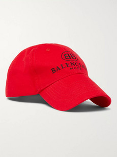 BALENCIAGA LOGO-EMBROIDERED COTTON BASEBALL CAP