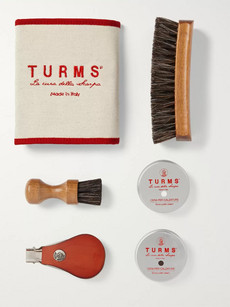 Turms Beauty Shoe Care Kit With Leather Case In Tan