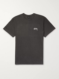 Stussy Printed Cotton-jersey T-shirt In Charcoal
