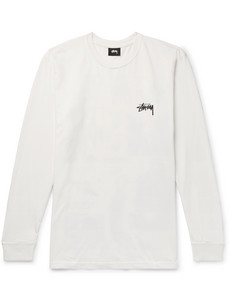 Stussy Printed Cotton-jersey T-shirt - White