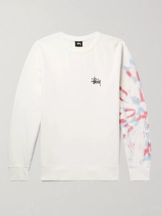 Stussy Printed Fleece-back Cotton-blend Jersey Sweatshirt - Off-white