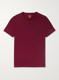 Polo Ralph Lauren Slim-fit Cotton T-shirt In Burgundy