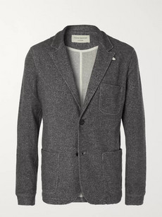 Oliver Spencer Loungewear Charcoal Unstructured Mélange Woven Blazer - Charcoal