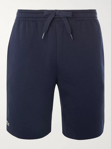 Lacoste Tennis Fleece-back Cotton-blend Jersey Tennis Shorts In Navy
