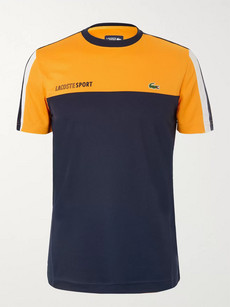 Lacoste Tennis Colour-block Piqué Tennis T-shirt In Navy