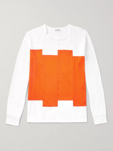 Aloye Panelled Cotton-jersey T-shirt In White