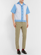 Prada Camp-Collar Checked Cotton-Poplin Shirt