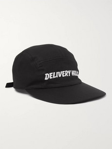 Flagstuff Delivery Hells Embroidered Cotton-twill Baseball Cap In Black
