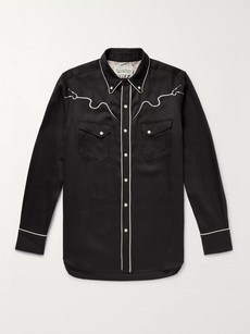 Wacko Maria + Wolf's Head Piped Embroidered Twill Western Shirt 