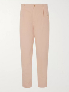 Folk Assembly Tapered Cotton-canvas Trousers - Pink