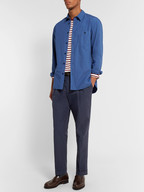Mr P. Slim-Fit Garment-Dyed Cotton-Poplin Shirt