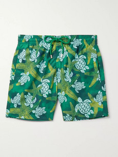 Vilebrequin Men Swimwear - Men Swimtrunks Starlettes & Turtles Vintage - Swimwear - Moorea In Green